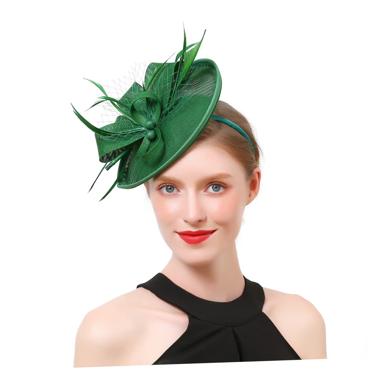 Abaodam 2stücke Damen Haarschmuck Mit Schleier Und Blumen Einzigartiger Haarschmuck Für Partys Und Besondere Anlässe Leicht Und Dunkelgrün Als Und Fotorequisite