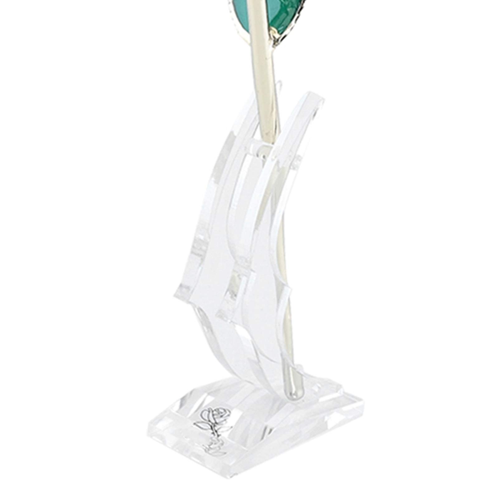 Rosa Eterna Placcata Oro 24K, Rosa Bianca e Rosa con Foglie Verdi e Base Regalo, Decorazione per San, Festa della Mamma, Matrimonio, Compleanno