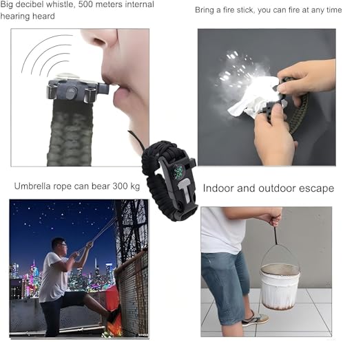 5-in-1 Paracord Survival Bracelet Kit for Camping & Hiking - Image 2