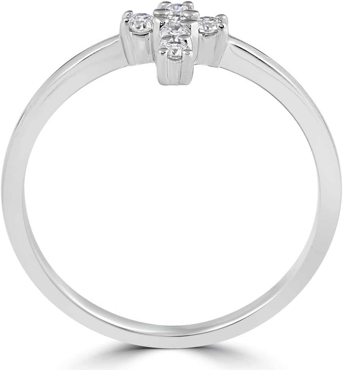 P3 POMPEII3 Pompeii Diamond Cross Ring 1/6 cttw 10k White Gold