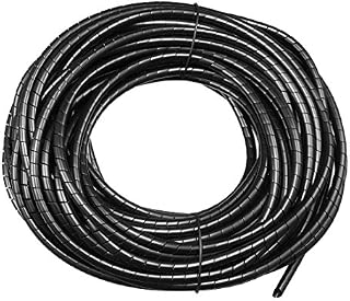 sourcingmap Spiral Wire Wrap Cable Wrap Cord 4mm x 14m Black PE Polyethylene Tubing for Computer Cable
