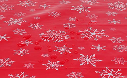 Wachstuch Tischdecke Weihnachtstischdecke Wachstuchtischdecke Abwaschbar Eckig 140 x 180 cm Weihnachten Rot
