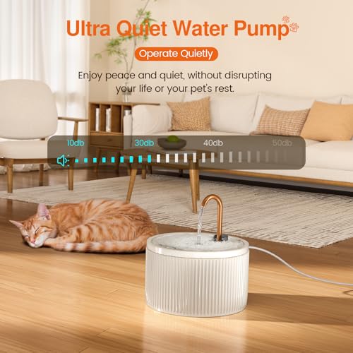 Fuente de agua para gato MISFANS de cerámica con 12 filtros miniatura 3