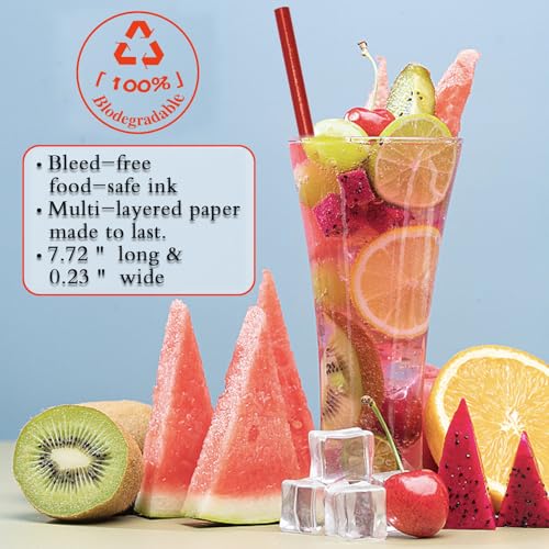 100 Pitillos de Papel Rojos Biodegradables Jeffbaubl miniatura 5