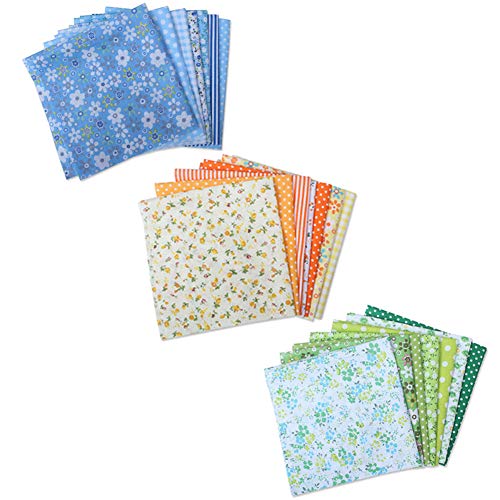 Tissu patchwork coton floral lot de 21 coupons de 25x25 cm couleur 1 pour la couture créative