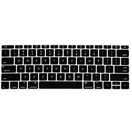 Protector de teclado para MacBook 12 pulg. silicona negra miniatura 1