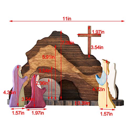 image for Celendi Easter Resurrection Clever Creations Scene Wooden Nativity Set