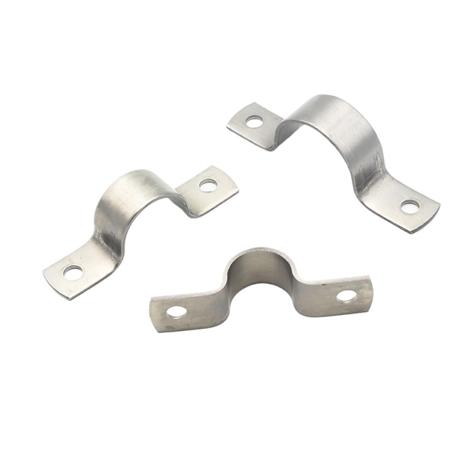 Saddle Strap clamp 10Pcs U-Type Pipe Clamp 304 Stainless Steel Saddle Card Tubing/Gas Pipe Fasteners Cable Clamp Building Installation Fixed Clip(50mm)