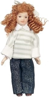 Melody Jane Dollhouse Modern Girl in Jeans Miniature Porcelain People Figure