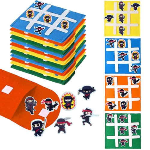 Tic Tac Toe Ninja lot de 16 jeux de poche pour amuser les enfants sans écran