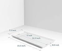 Vista 2 de Sweese Platos de servir blancos, bandejas de porcelana para fiestas, platos rectangulares de 15.5 pulgadas, juego de 4