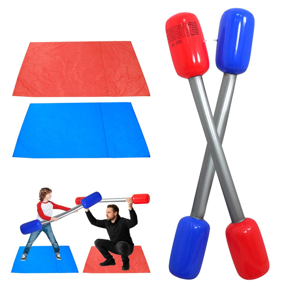 2PCS Gladiators Pugil Sticks, Inflatable Gladiator Game Set, Pugil Sticks Gladiators, Beach Batons Kit for Party, Beach, Outdoor Games, Parent-Child Interactive Playing Games for Kids Adults