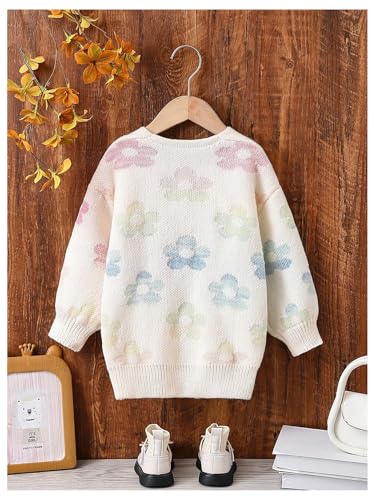 SOLY HUX Toddler Girl's Cute Floral Long Cardigan Open Front Long Sleeve Sweater Outerwear Fall Clothes2