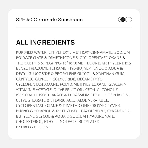 Image of Cureskin SPF 40 Ceramide Sunscreen with Hyaluronic Acid & Ceramides | 2-in-1 Sunscreen Moisturizer, Broad Spectrum, SPF 40 & PA+++, 50 g (Pack of 1)