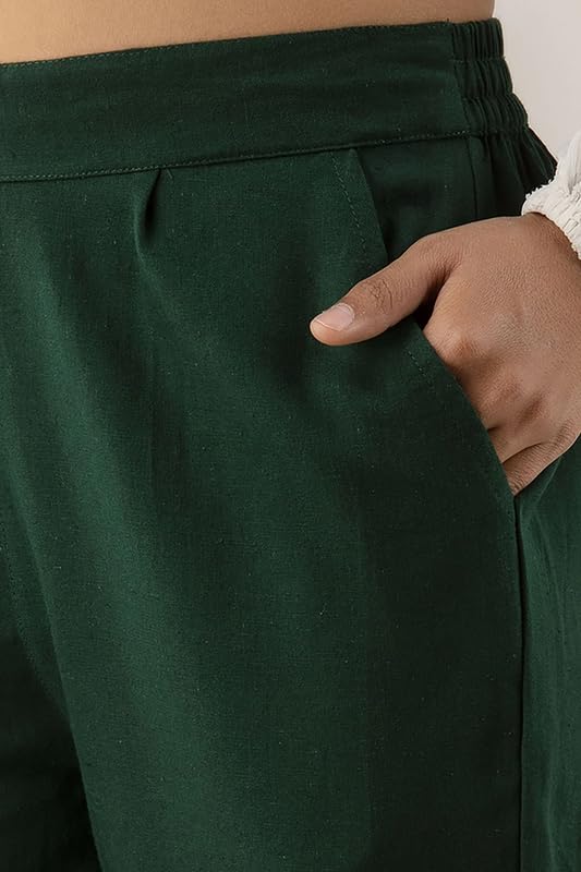 Image of Regular Fit Cotton Woman Trousers Pants Kurti Pant Casual Daily Formal Office Use