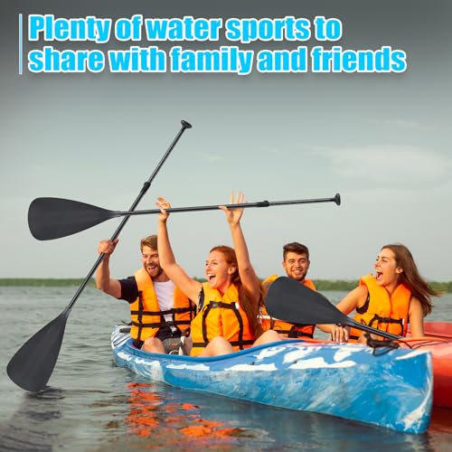 Image of Hollowfly 4 Set of 3 Pieces SUP Paddle Board Paddle Adjustable Paddleboard Lightweight Stand up Oar Aluminum Alloy Floating Replacement Oar Adjustable Aluminum Alloy Shaft for Surfing