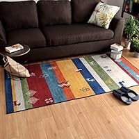 ギャベ　ストライプデザインラグ 　　　マット Amazon | StorePocket ラグ カーペット ラグマット 洗える