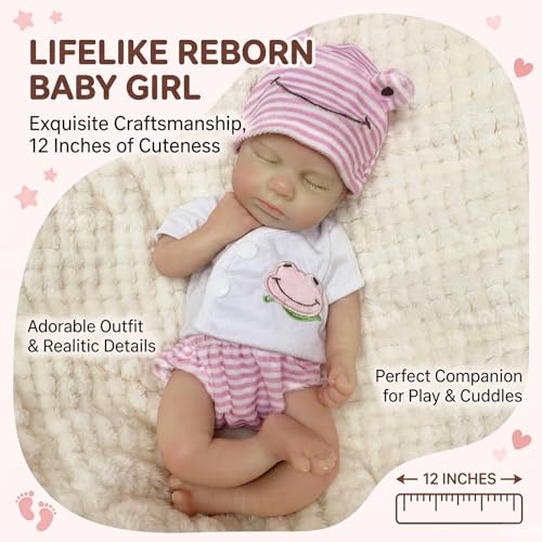 Muñeca Reborn de Silicona 33cm Cuerpo Completo Realista miniatura 3