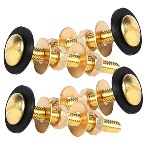 Happyyami 4個 トイレタンク交換用ボルト 耐錆性高く 頑丈な便器固定部品 スムーズな表面加工で 変形に強い バスルームアクセサリー