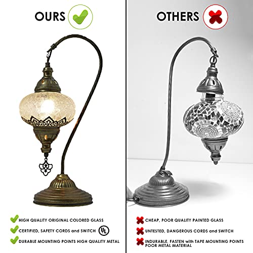 Mozaist Turkish Lamp, Swan Neck Mosaic Table Lamp thumb #3
