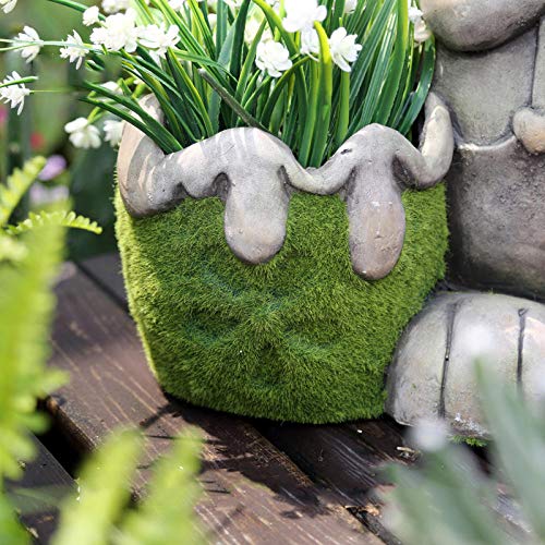 Pot de fleurs lapin en ciment pour eviter le renversement au vent