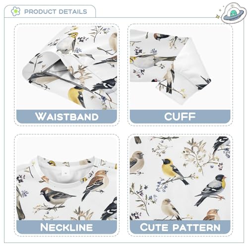 JUNZAN Chic American Goldfinch Birds White Little Girls Pullover Hoodie Fleece Boys Sweat Shirt Sports 4T3
