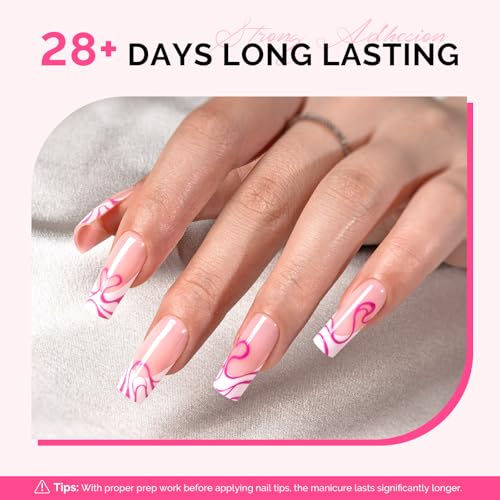 Image of MelodySusie Super Strong Nail Glue, Semi Solid Nail Glue Press On Nails, Quick Drying, No UV Lamp Needed, Long Lasting, Nail Glues DIY Home Salon Manicure 15ml