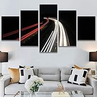 SIGNWIN 5 Panel Canvas Wall Art Light Exposure for Home Decorations Ready to Hang - 60