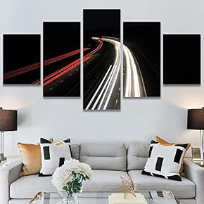 SIGNWIN 5 Panel Canvas Wall Art Light Exposure...