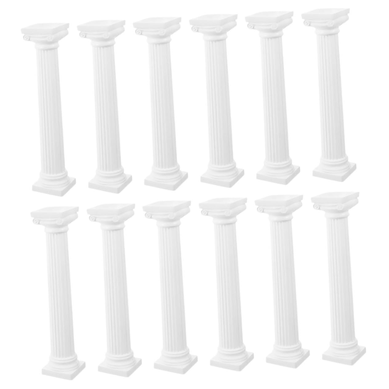 Happyyami 12 Piezas Micro Paisaje Arena Mesa Modelo Columna Estatuilla Base Maceta Acuario Columna Romana Miniatura Esculturas Griegas Decoración De Mesa De Boda Casa De Muñecas Columna