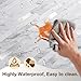 Koynsle Peel and Stick Backsplash Tile Waterproof Removable PVC Wall Sticker 3D Faux Stone Marble Brick White Accent Panels (White Marble - Metal Silver, 20 Tiles - 9 sq. ft. (0.84 m²))