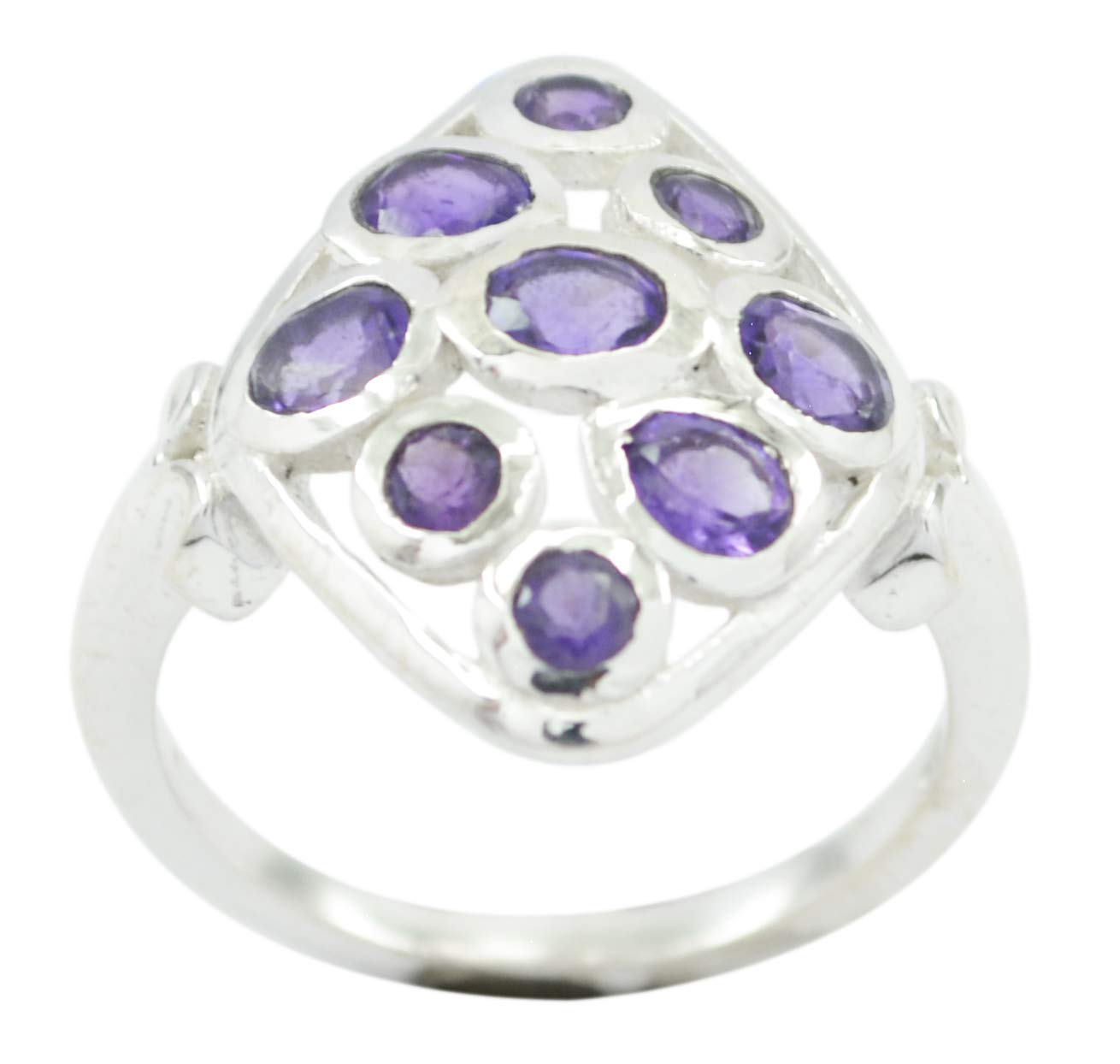 Bague violette argent sterling 925 véritable anti-allergie délicate