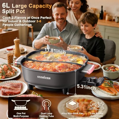 Stariver 6L Dual-Flavor Shabu Pot