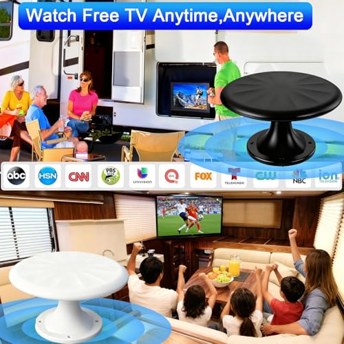 Image of RV TV Antenna for Smart TV Outdoor, 720 Omni Directional Reception,White