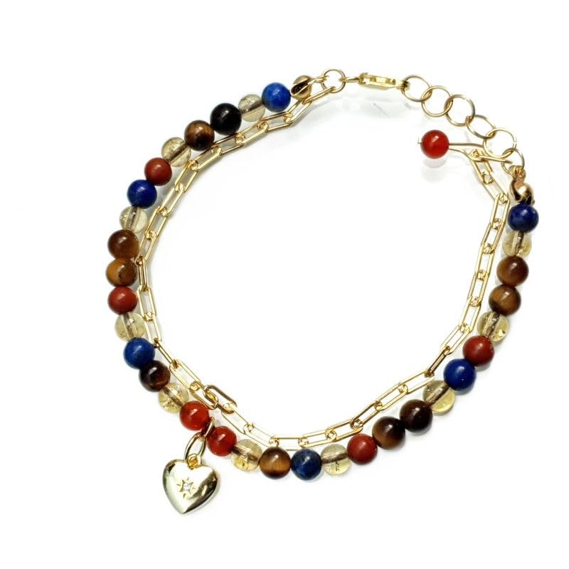 Bracelet Mimi rouge cornaline et vermeil, le cadeau idéal et précieux