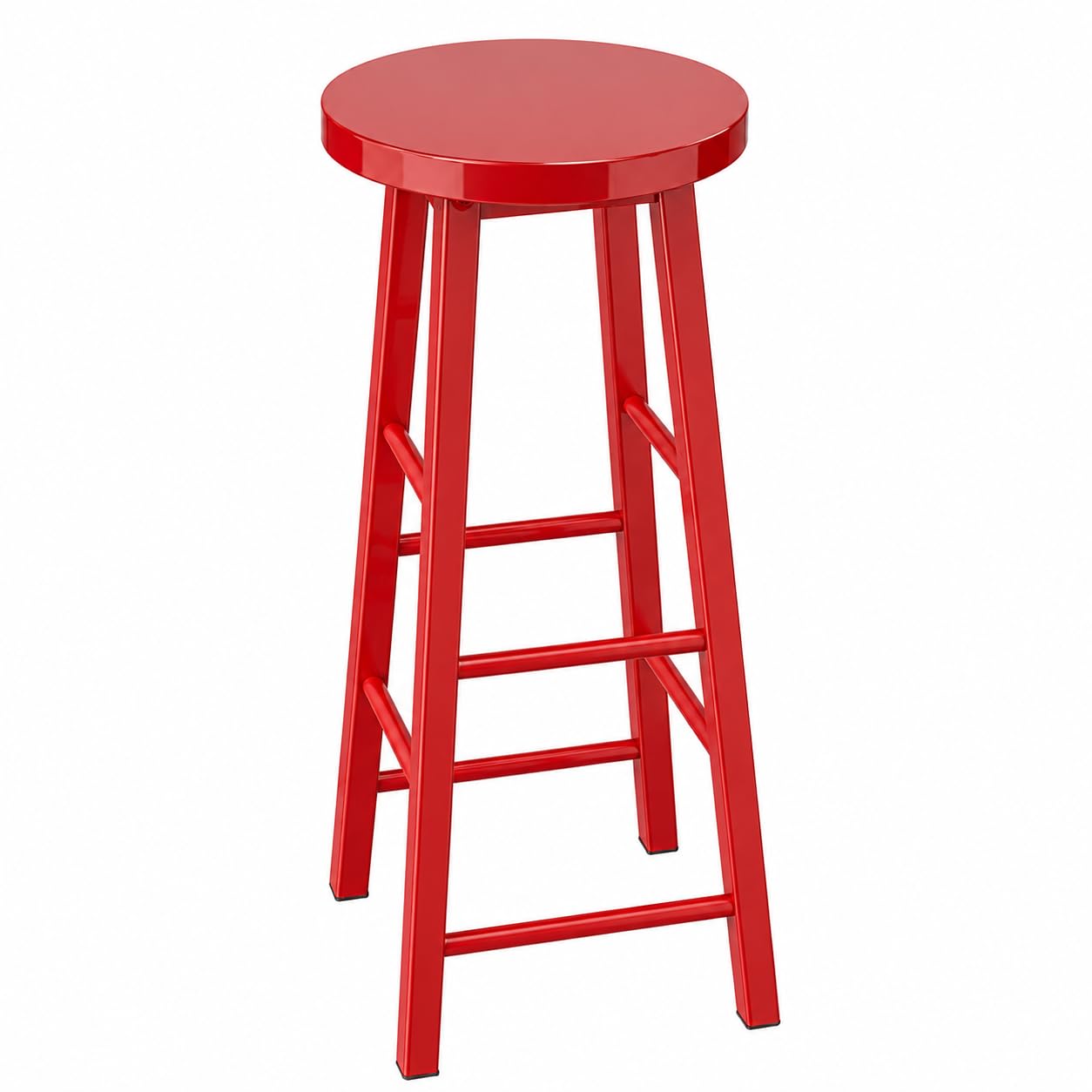 85173 Classic Breakfast Kitchen Counter Bar Stools with Metal Seat/Bar Chairs/Barstools Metal - Red Color-picture-21