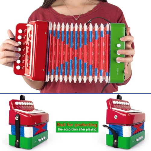 image for Button Accordion, Horse 10 Keys Control Kids Accordion Musical Instrum