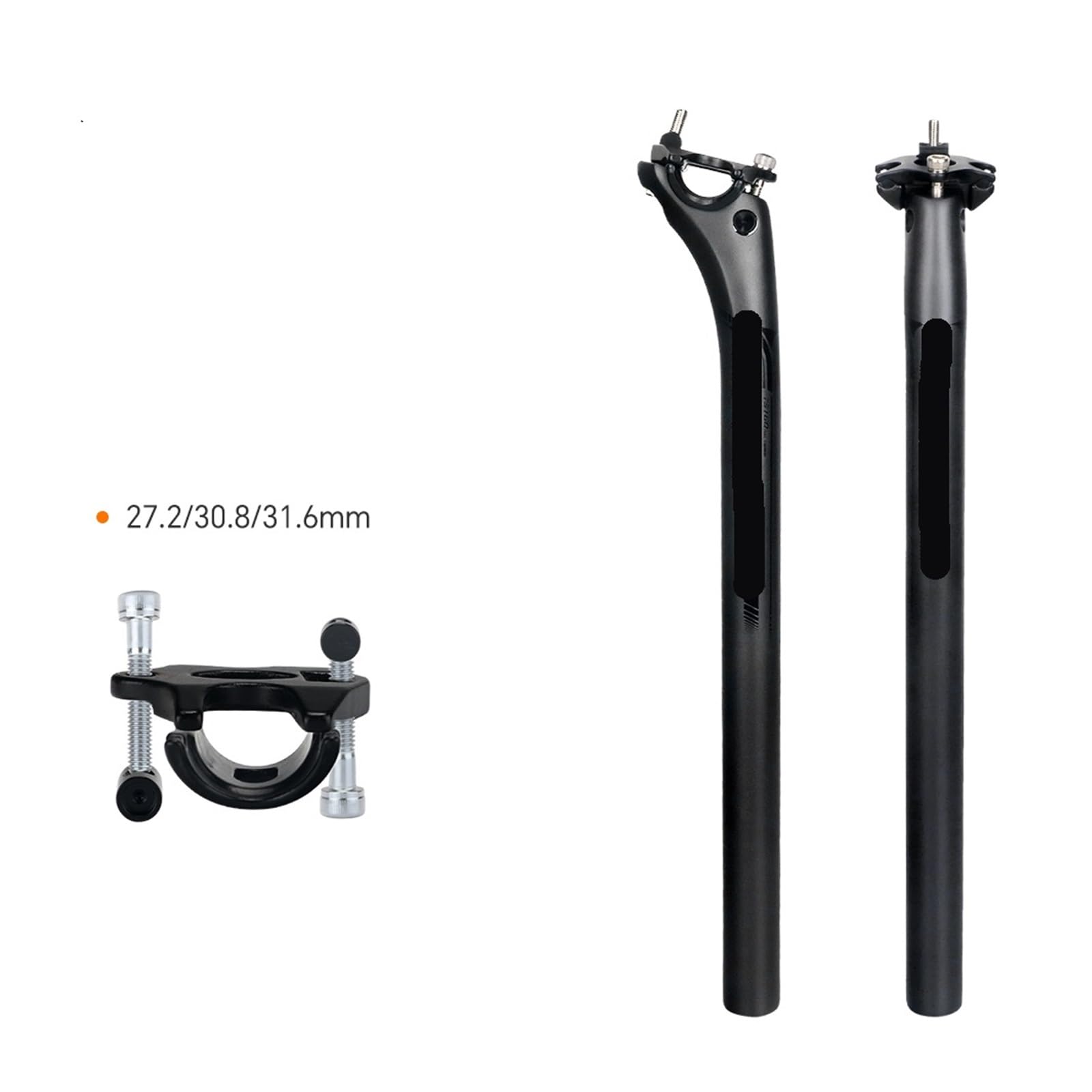 Reggisella 27.2 31.6mm Lunghezza 400mm Nero Opaco Bici da Strada Tubo Parti di Biciclette