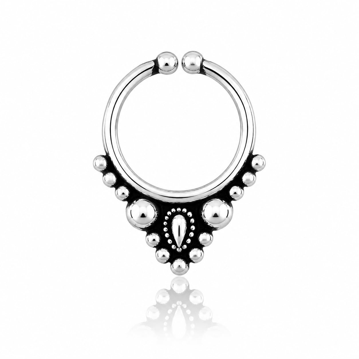 Pure 925 Sterling Silver Septum Nose Rings For Women - Non Pierced nose (SS-NR-12)-image-3