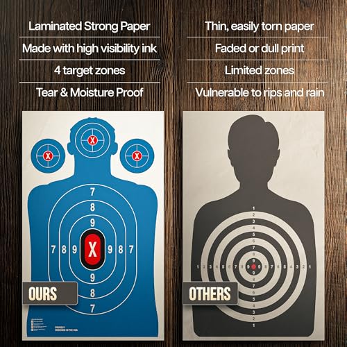 heavy duty shooting targets paper - targets for shooting range - indoors amp outdoor targets for shooting rifle - gun range targets for pistol shooting - handgun shooting range accessories