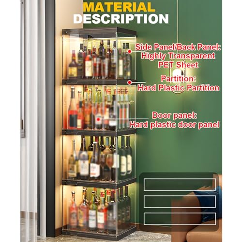 Moderno armadietto per vino scaffale LED armadietto per liquori trasparente espositore per vino scaffale multifunzionale armadio di stoccaggio grande capacità per casa bar sala da pranzo cucina
