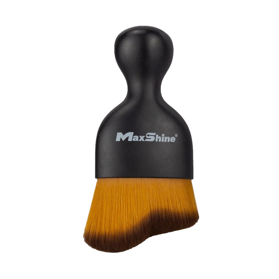 Maxshine Cepillo con mango ultra suave (pequeño) cepillo de cerdas súper suaves – Cepillos de detalles profesionales para interiores, exteriores, asientos de cuero, compartimento del motor, rueda –