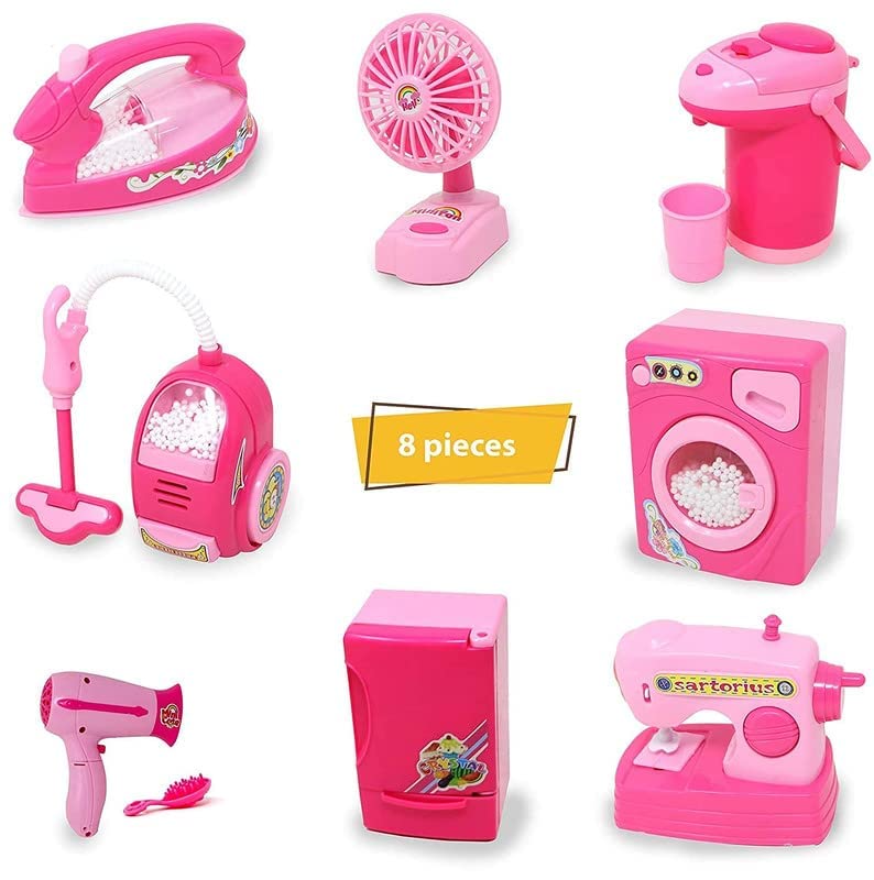SAI Enterprises Classic Battery Operated Plastic Household Home Appliances Play Set Toys with Realistic Sound for Kids, Multicolour, Pack of 8 (B0BVKSQGNX) Amazon Price History, Amazon Price Tracker