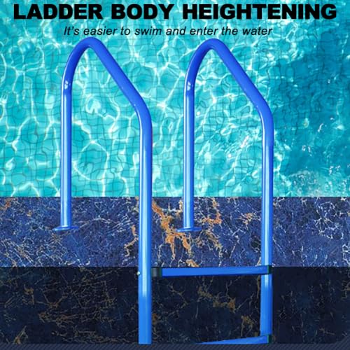 Escalera automática azul para piscina de acero inoxidable 304 miniatura 3