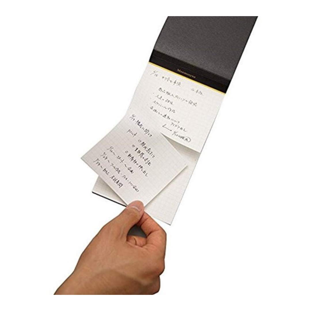 Maruman MNEMOSYNE Notizblock, 17,8 x 9,9 cm, doppelte Perforation, 5 mm kariert, 50 Blatt (N177A) 4er-Pack