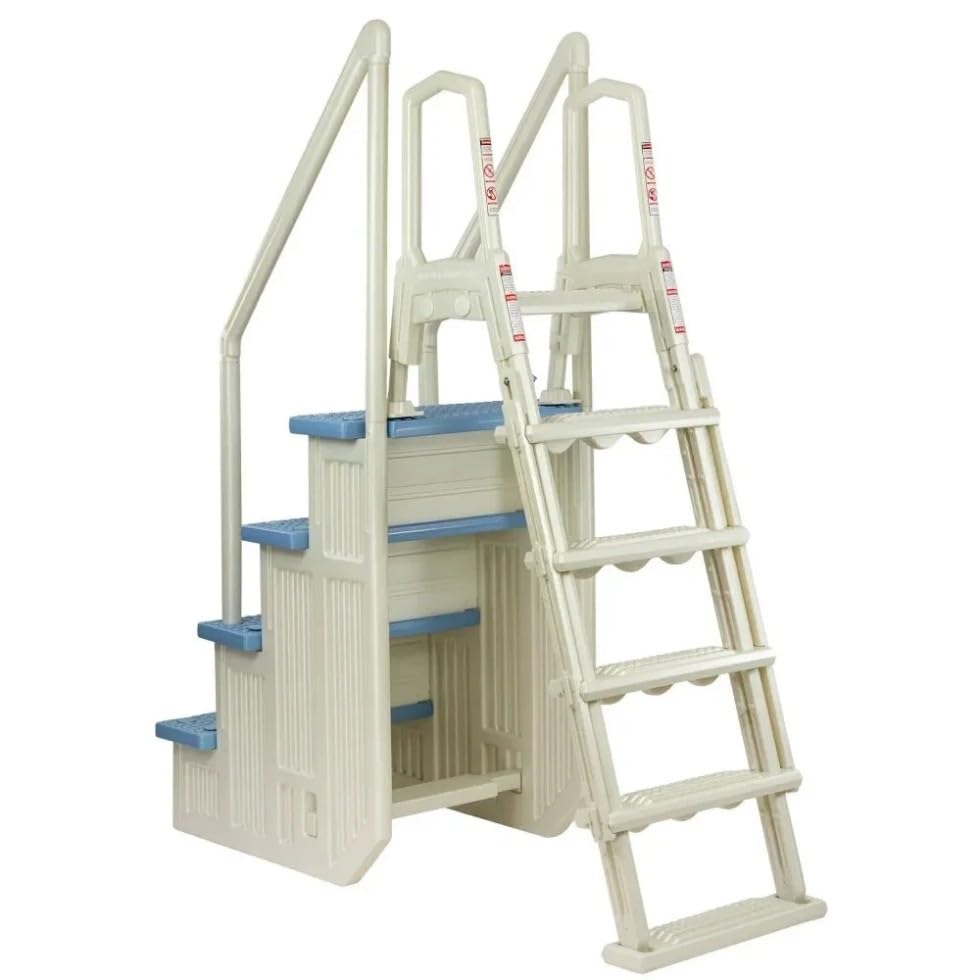 Escalera para Piscina Blanca con Escalones Antideslizantes miniatura 2