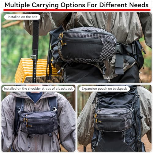 HIKEMAN StrapPack Taschen für Rucksack, leichte Handytasche, große Kapazität und wasserdichte Bauchtasche, multifunktionale Outdoor-Tasche zum Wandern, Laufen, Reisen, Radfahren, Grün (Army Green