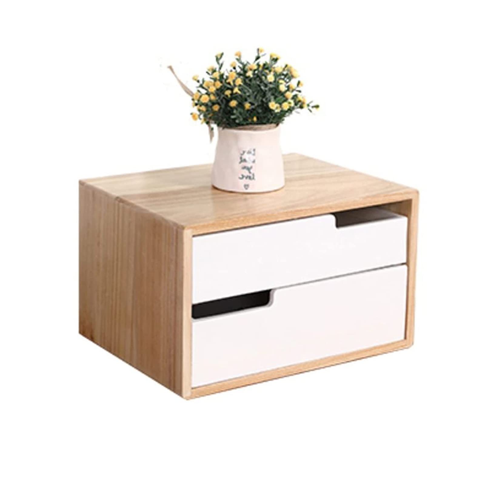 YNIYUJKL Solid Wood Desktop File Cabinet Organizer With Multi Drawer Storage Wooden A4 File/Jewelry/Cd Storage Box,A-2 layers