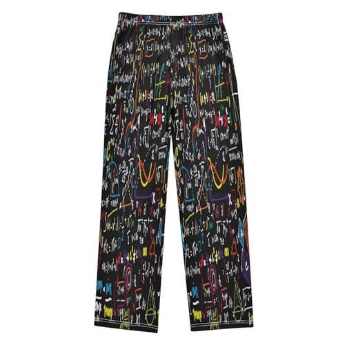 ALAZA Math Mathematics Black Pajama Pants Long Sleep Pant Pajama Bottoms Elastic Waist with Pockets