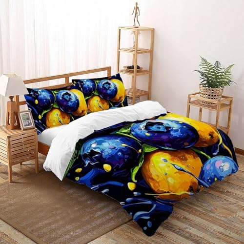 Housse de couette bleuets et citrons pour un sommeil doux - 2